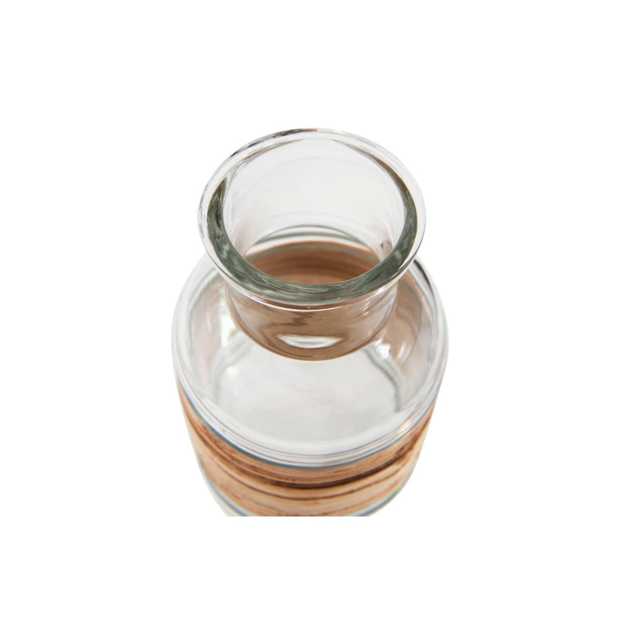 Hello Honey® 6.5" Clear Glass Vase With Wrapped Rattan Accent
